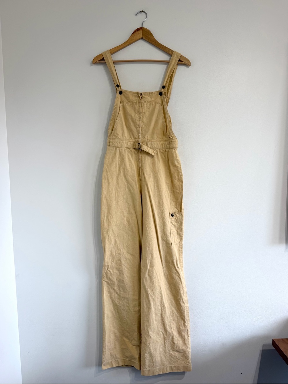 Bronson of California Vintage Beige Wide-Leg Overalls
